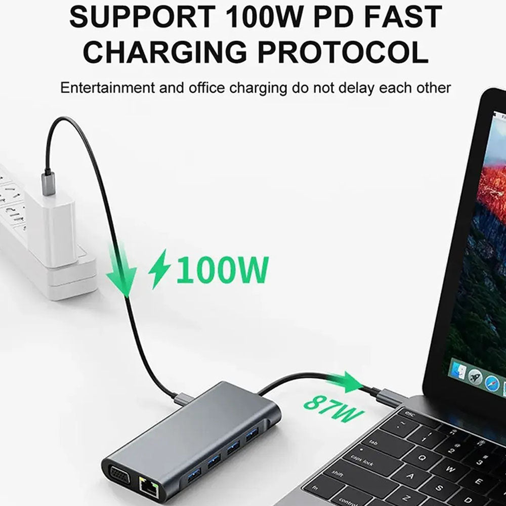 Mindpure 11-in-1 USB-C Multi-Function Laptop Docking Station