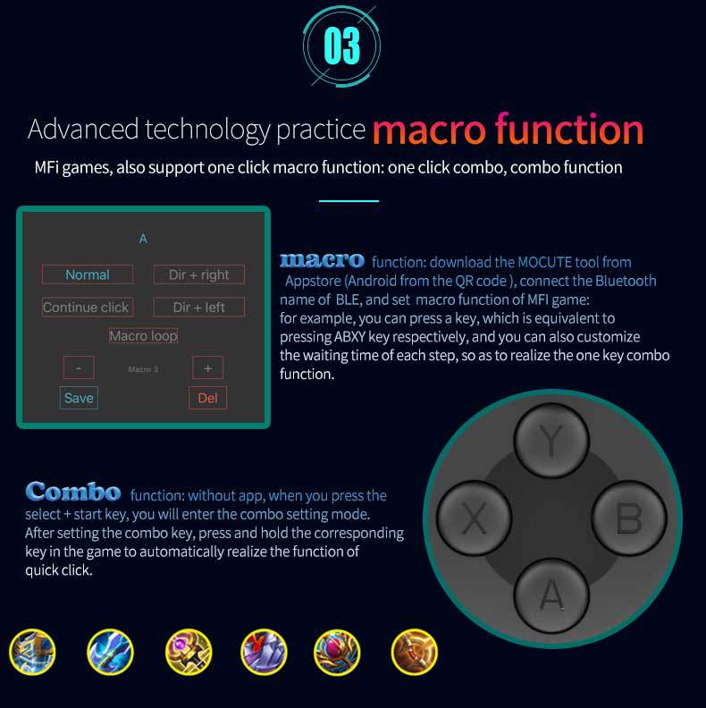 Mochute 060 Stretching Bluetooth Game Controller for Android and Iphone