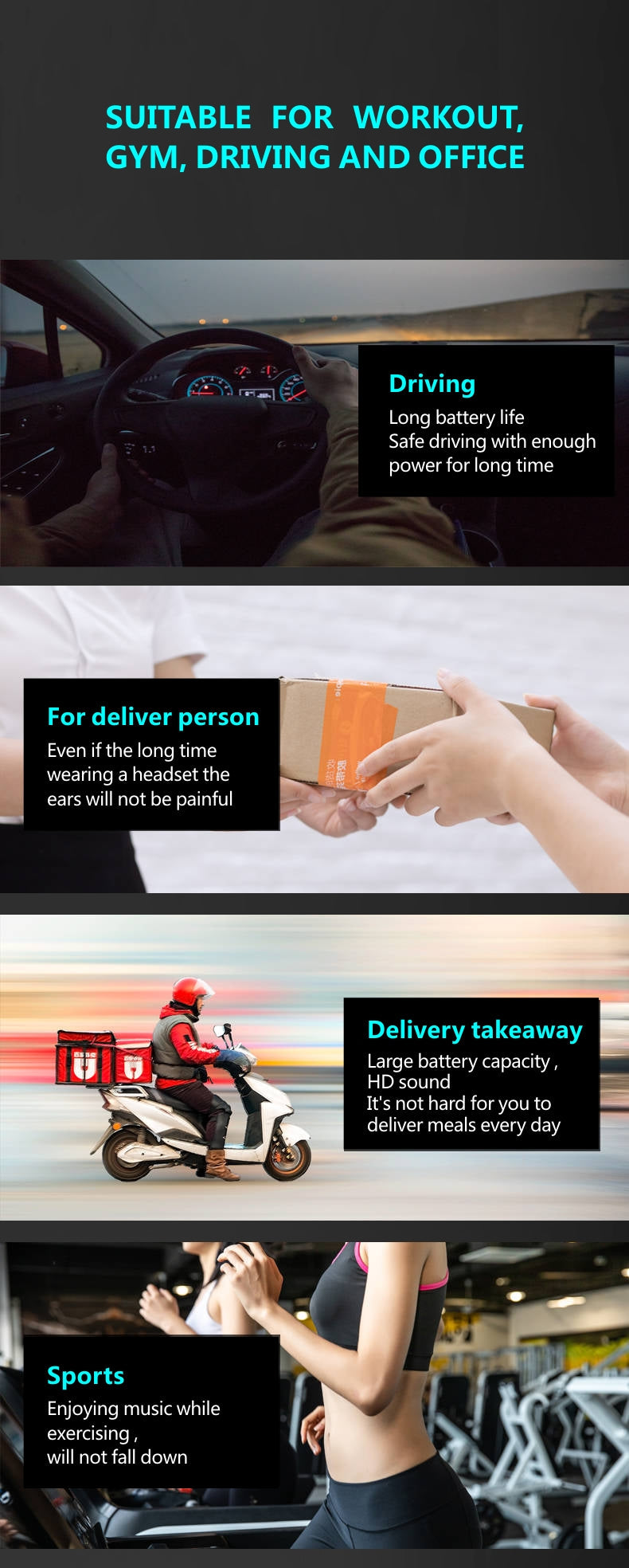 Business Bluetooth Wireless Headphones with Mic & ENC