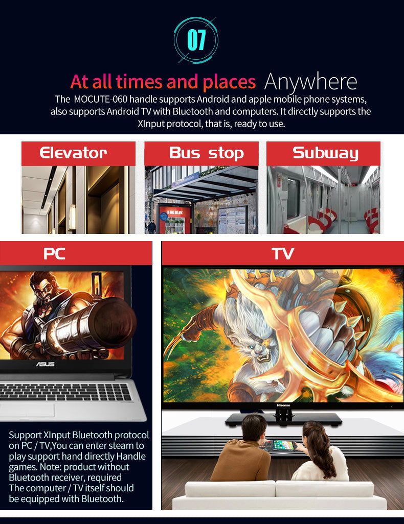 Mochute 060 Stretching Bluetooth Game Controller for Android and Iphone