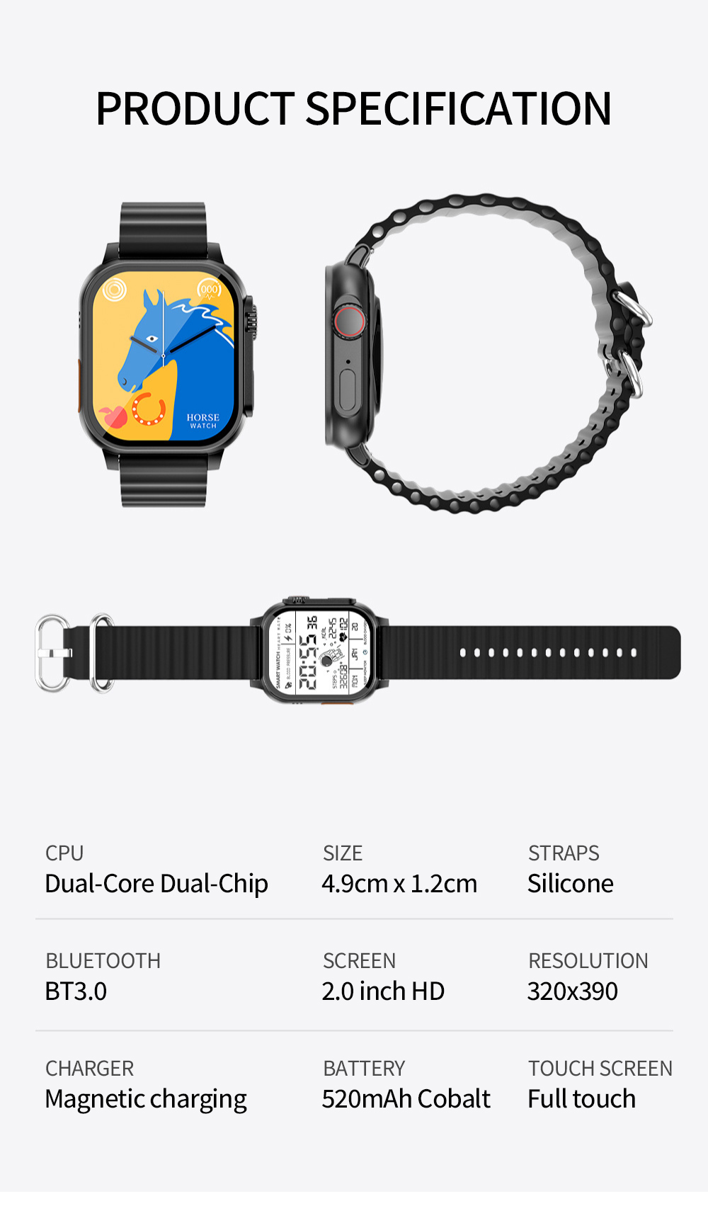 Global 4G Ultra Smart Watch 2.0 inch Screen