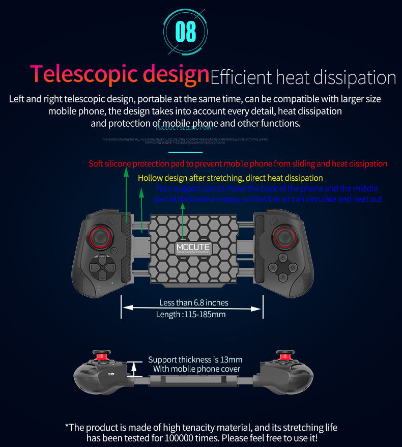 Mochute 060 Stretching Bluetooth Game Controller for Android and Iphone