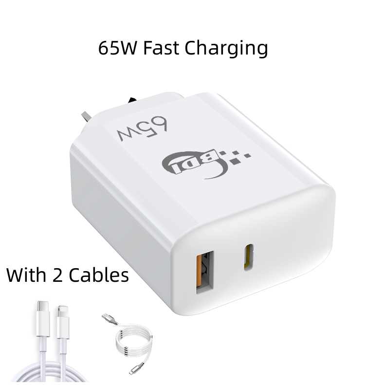 65W USB C Charger with 2-pack Fast Charging Cables  For Dell Thinkpad HP Laptop