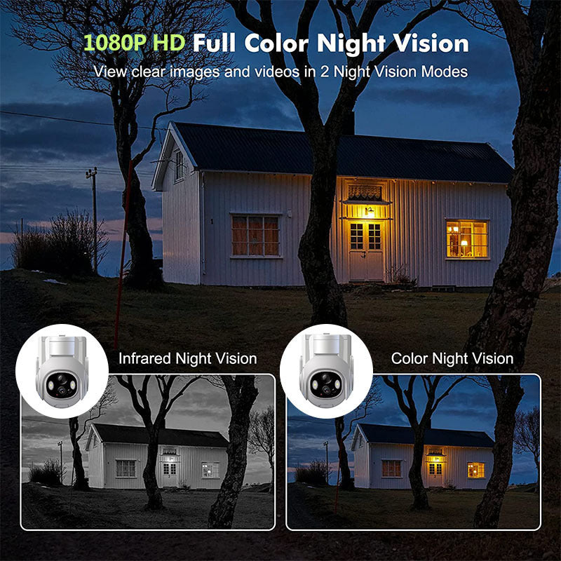 New AI Outdoor Waterproof Solar 3MP WiFi PAN/TILT Scurity Camera (Include 32G TF Card£©