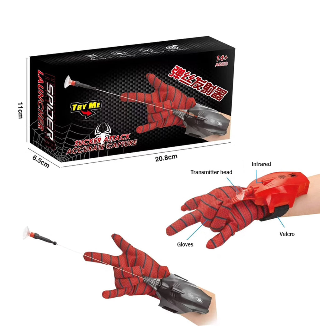 Spider-Man Web-Slinger Electric Launcher – Authentic Spider Silk Toy Gun with Auto Reel, Soft Ammo for Kids