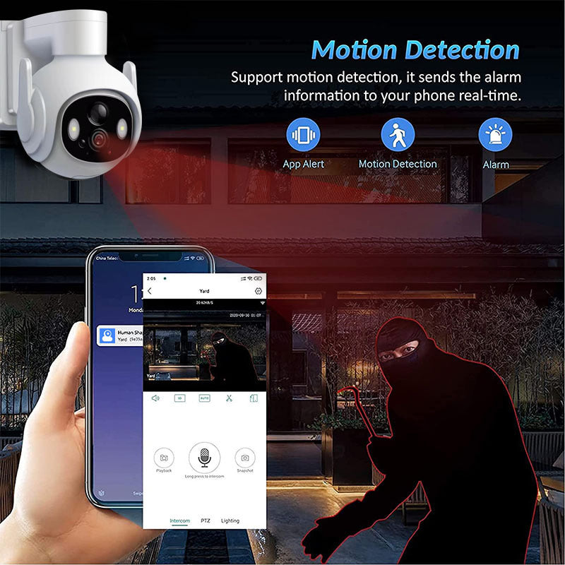 New AI Outdoor Waterproof Solar 3MP WiFi PAN/TILT Scurity Camera (Include 32G TF Card£©