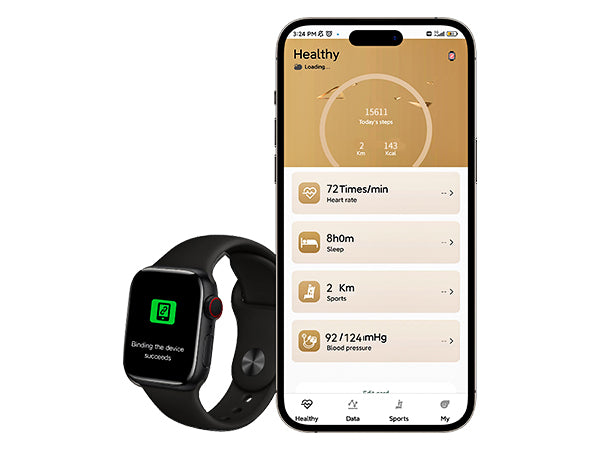 BDI Extremely Narrow Edge Large Screen Smart watch -- Black