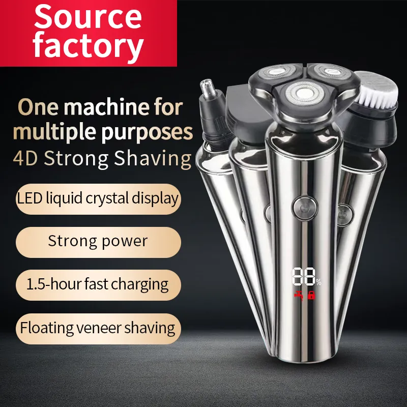 Men's Electric Shaver Beard Trimmer  3  Head Razor Rechargeable USB Waterproof