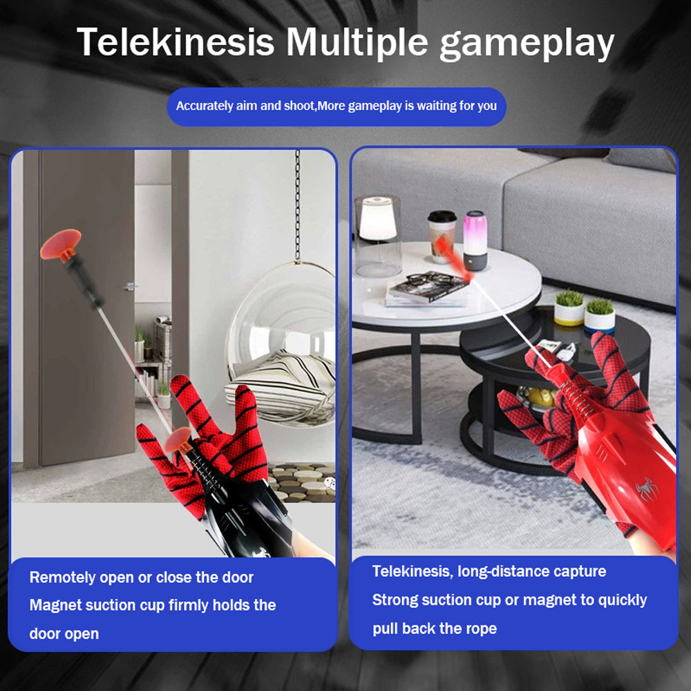 Spider-Man Web-Slinger Electric Launcher – Authentic Spider Silk Toy Gun with Auto Reel, Soft Ammo for Kids