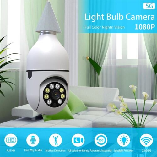 Security Camera Wifi IP Camera HD 1080P Wireless E27 Bulb Home Lamp Light New