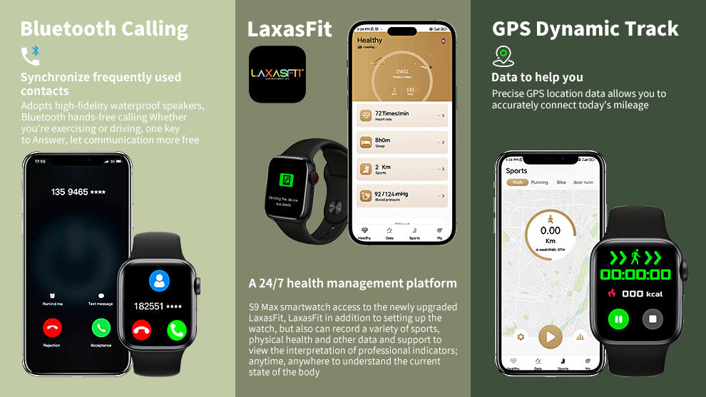 BDI Extremely Narrow Edge Large Screen Smart watch -- Black