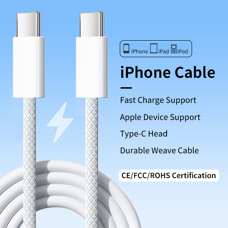 2-Pack iPhone Recharge Cable-Type-C to C - 2m (iphone 15/16 )