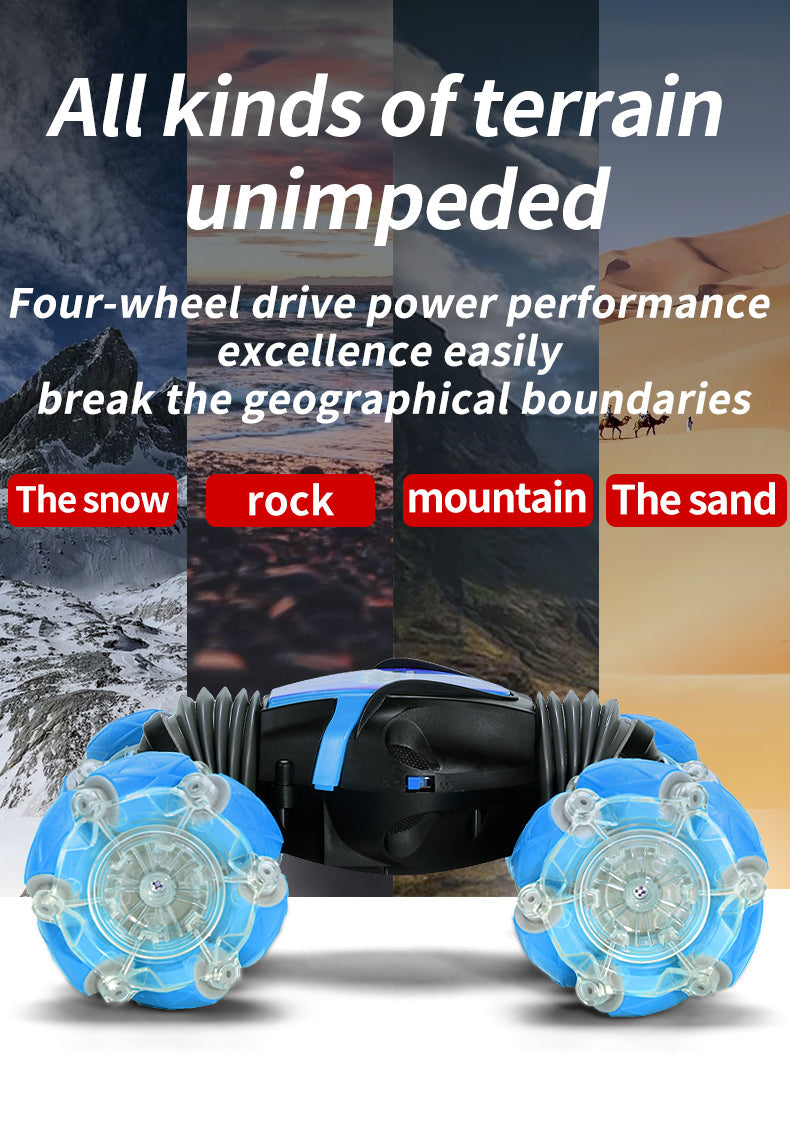 RC Stunt Twist Deformation Car -- Blue