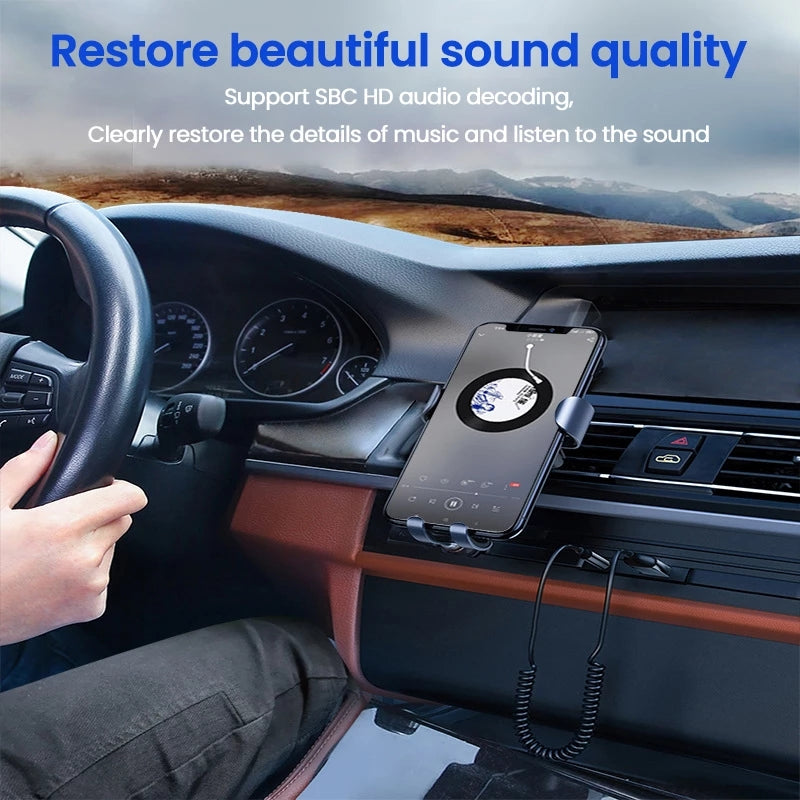 Bluetooth 5.0 AUX Receiver Adapter for Wireless Audio Streaming and Hands-Free Calling