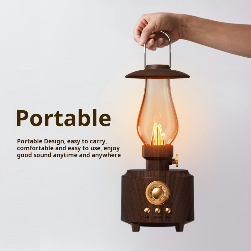 Vintage Kerosene Lamp Bluetooth Speaker – Retro HiFi Music Player with FM Radio, Night Light, and Deep Bass