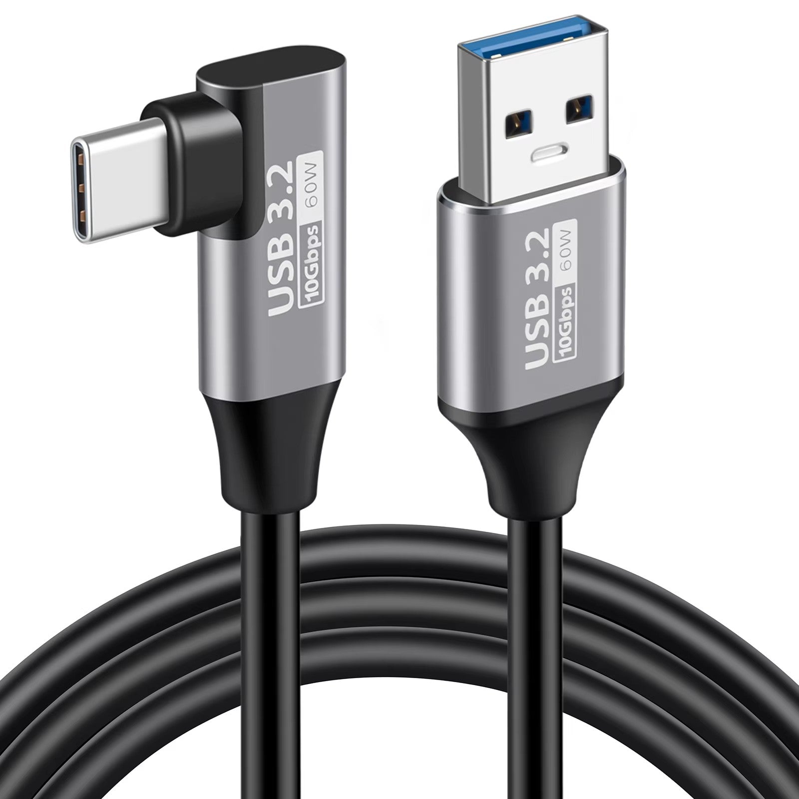 5A Fast Charging Nylon Braided Right-Angle Type-C Cable (USB3 to C)