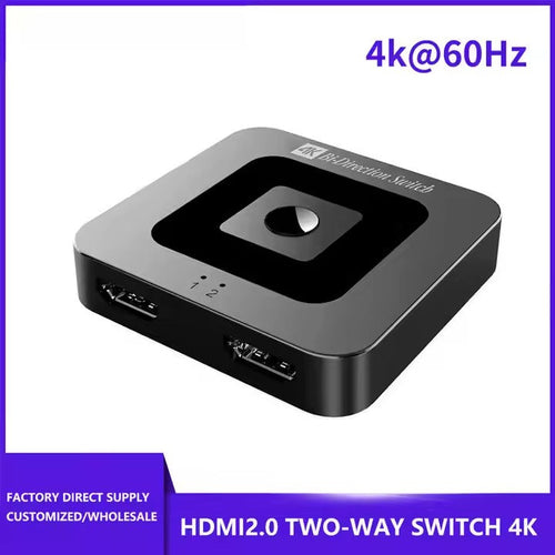 4K60Hz Dual-Screen Switcher Integrated with Computer Power Button (Custom Mold Design)