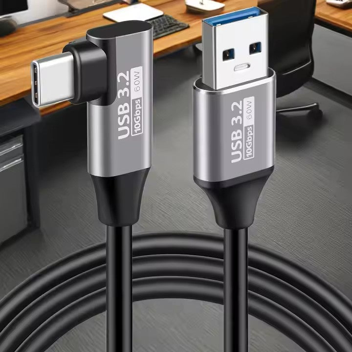 5A Fast Charging Nylon Braided Right-Angle Type-C Cable (USB3 to C)