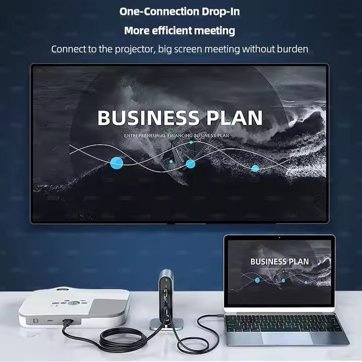 12-in-1 USB-C Hub with USB 3.0 Ports & Mini HDMI, OTG Support, Aluminum Alloy