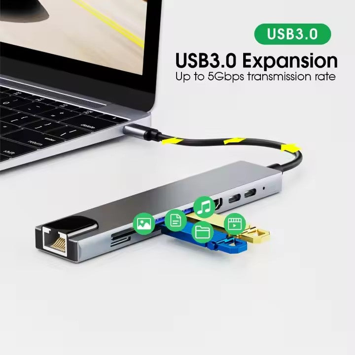 pastall UB0571 Multifunctional USB Type C Docking Station (Supports 4K Video, PD Fast Charging, Suitable for Macbook and Other Devices)