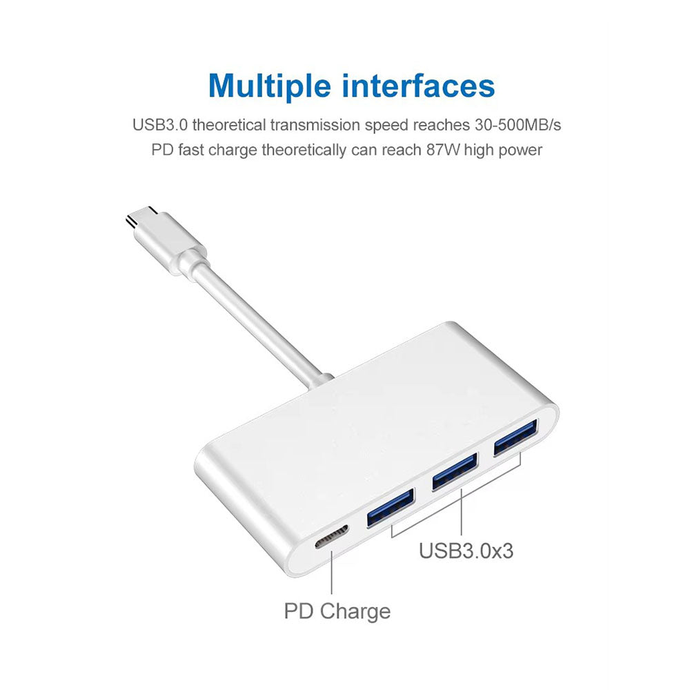 High-Speed Aluminum USB 3.0 Multi-Port Adapter with Multiple Interfaces