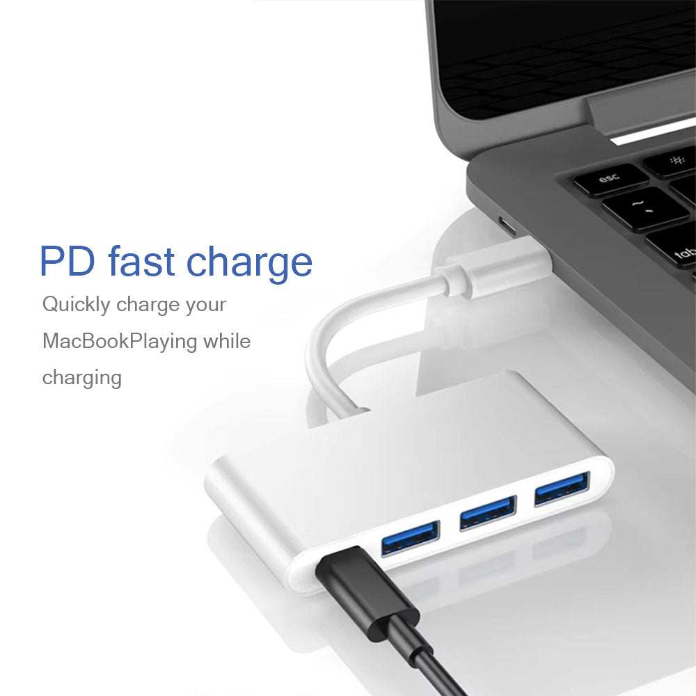 High-Speed Aluminum USB 3.0 Multi-Port Adapter with Multiple Interfaces