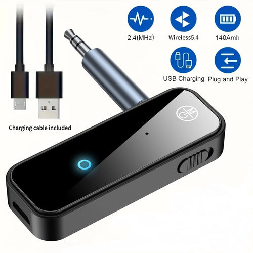 3.5mm Bluetooth Transmitter & Receiver | Wireless AUX Adapter for Car, PC, Headphones, TV, Speakers