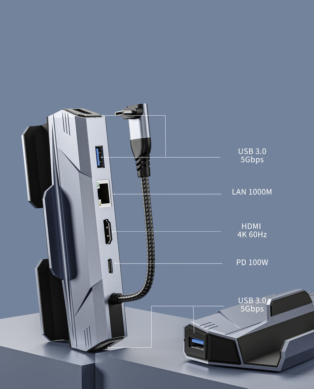 4K type-c 6in1 Nintendo game console base Gigabit stand docking station