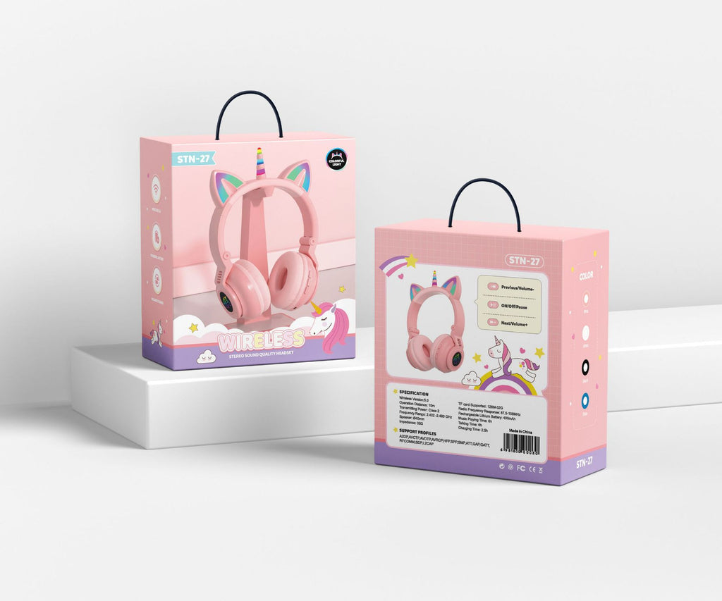 Wireless Bluetooth Gaming Unicorn Headset Stereo PC Headphone Microphone