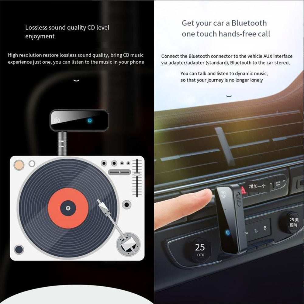 3.5mm Bluetooth Transmitter & Receiver | Wireless AUX Adapter for Car, PC, Headphones, TV, Speakers