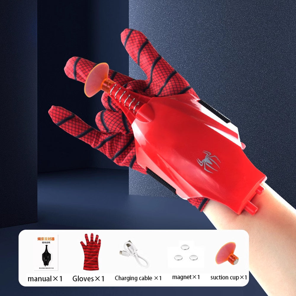 Spider-Man Web-Slinger Electric Launcher – Authentic Spider Silk Toy Gun with Auto Reel, Soft Ammo for Kids