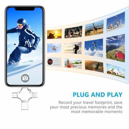 128g USB 3.0 Flash Drive 4 in1 Memory Stick For iPhone 13 12 X Android Type-c AU