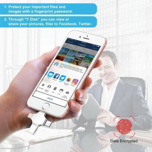 128g USB 3.0 Flash Drive 4 in1 Memory Stick For iPhone 13 12 X Android Type-c AU
